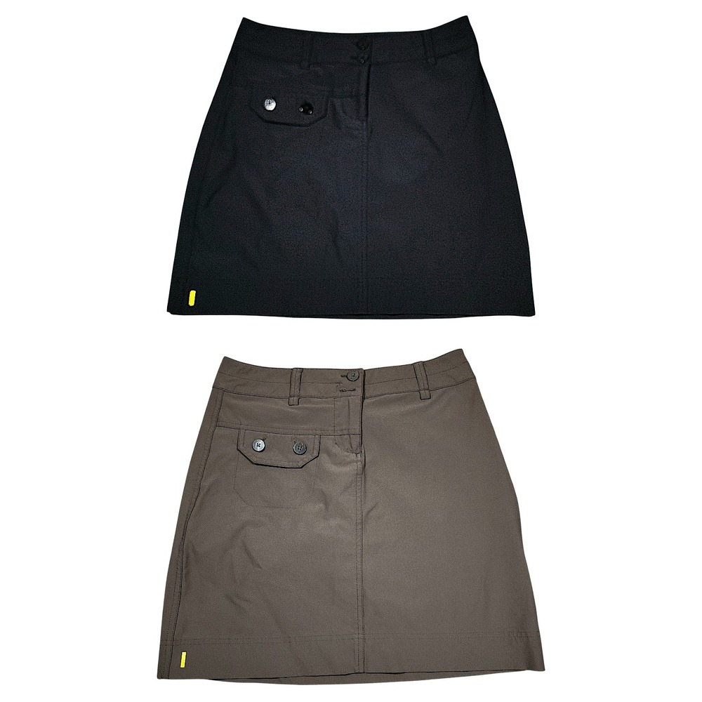 Lole Skorts sz 4 Bundle Lot of 2 Black Brown Quick Dry UPF 50+ Tennis Mini Skirt